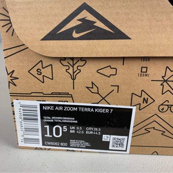 Nike Air Zoom Terra Kiger 7 Athletic Orange Trail Running Shoes Men Sz - Picture 9 of 10